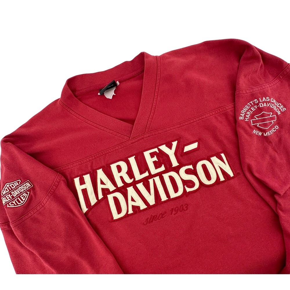 VTG Harley Davidson Men's 2XL Red Long Sleeve Shirt Barnett's Las Cruces NM